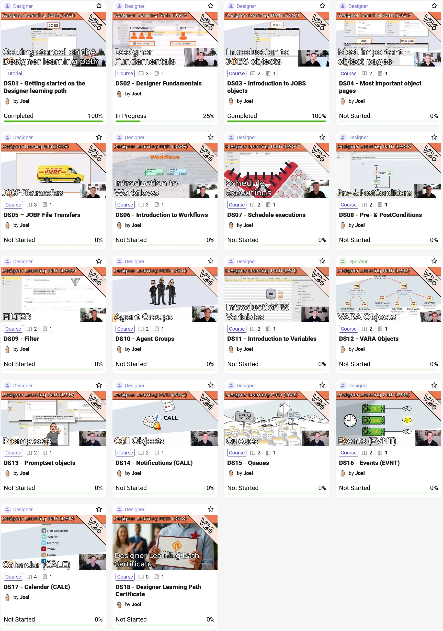 designer learning path v24 on pem automic