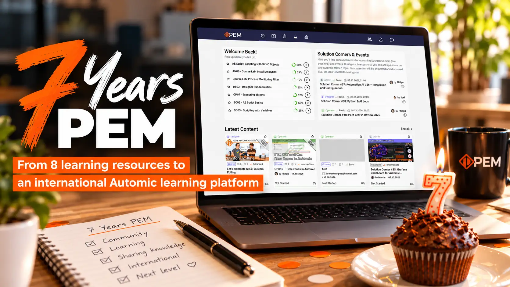 7 Years of PEM: From 8 Learning Resources to an International Automic Community